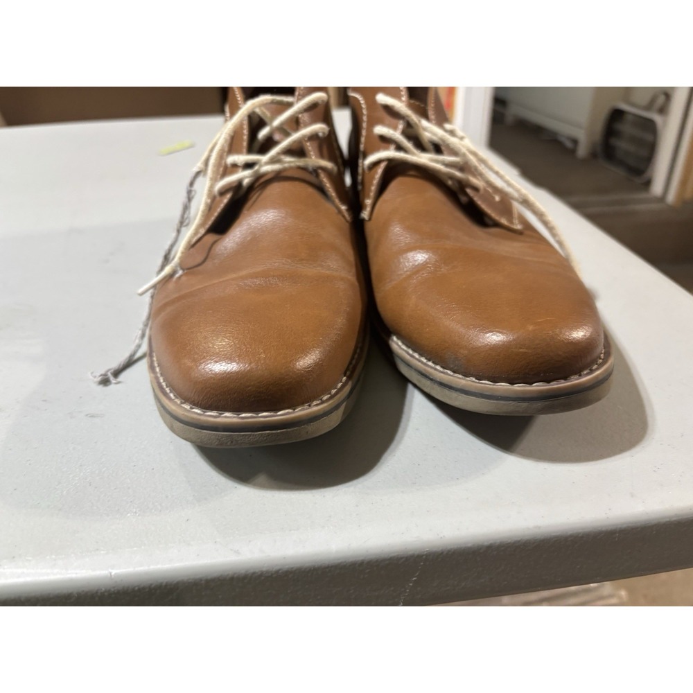 Mens Sonoma Braydon Sz 12 Chukka Boots Brown Faux Leather Casual‎ Lace Up Shoes